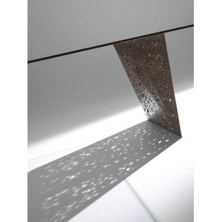 Glass Meeting Table with LED Light - Riddled | Horm