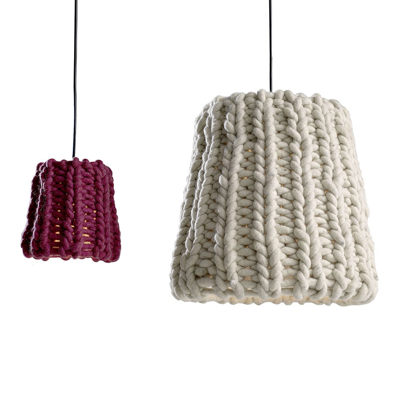 Hanging Lamp with Lampshade in Wool - Granny | Casamania