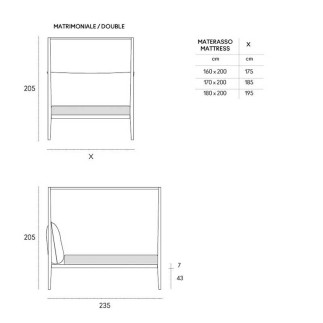 Canopy Bed with Upholstered Headboard - Moheli  | Horm