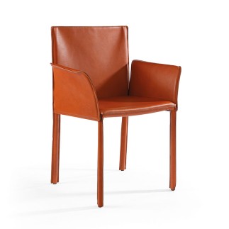 Armchair upholstered in leather - Yuta | ISA Project