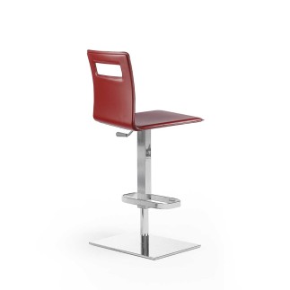 Stool in leather and steel - Duck