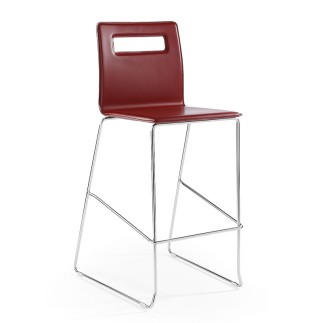 Nuvola stool with in leather and steel - Stools - ISA Project