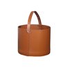 Storage bucket in leather with wheels -Frine