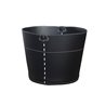 Container basket in leather on wheels - Cesto