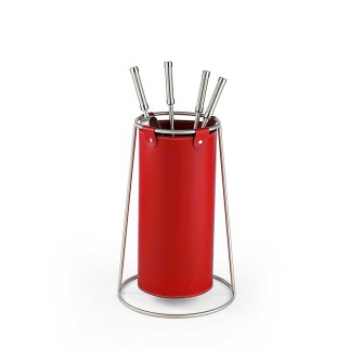 Fire tools holder in leather - Cruz