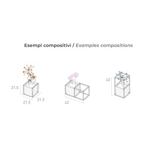 Vaso / Portaoggetti Modulare in Alluminio - iPot 2 | IPot Supercake