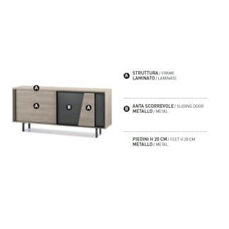 Sideboard with metal and laminate doors - Modus | Target Point