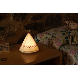 Tipi table lamp in wood and fabric - Lamps - ISA Project