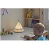 Kids lamp in wood and fabric - Tipi