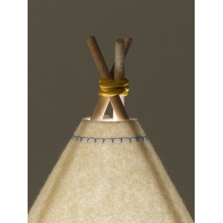 Kids lamp in wood and fabric - Tipi