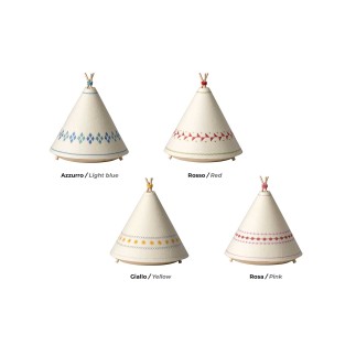 Tipi table lamp in wood and fabric - Lamps - ISA Project