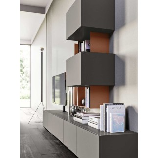 Day 12 bookcase / cabinet composition with rotating TV - Modular wall units - ISA Project