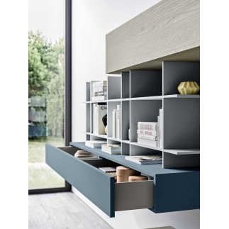 Day 18 bookcase/ TV cabinet composition with metal feet - Modular wall units - ISA Project