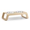 Double bowl for cat and dog in wood - Desco