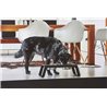 Double bowl for cat and dog in wood - Desco