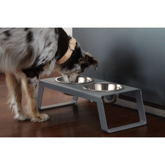 Double Bowl for cat and dog in aluminium - Desco | ISA