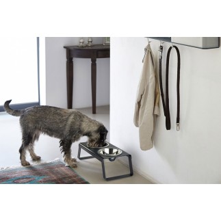 Double Bowl for cat and dog in aluminium - Desco | ISA