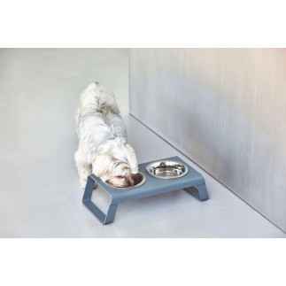 Double Bowl for cat and dog in aluminium - Desco | ISA