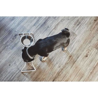 Double bowl in steel for cat and dog - Elsa | Miacara