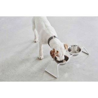 Double bowl in steel for cat and dog - Elsa | Miacara