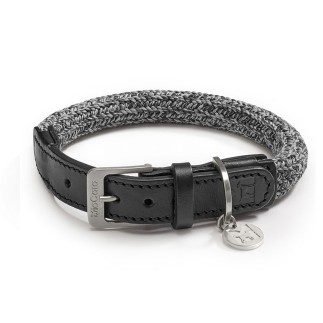 Dog collar in cotton and leather - Lucca | Miacara