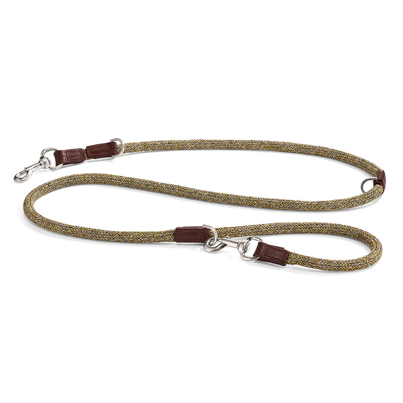 Dog leash in cotton and leather - Lucca | Miacara