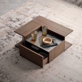 Puzzle coffee table with drawer and lowered top - Coffee tables - ISA Project