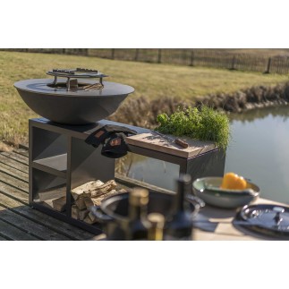 Barbecue in steel with cabinet - Piatto - ISA Project