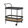 Food Trolley with Teak Wood Top - Roll