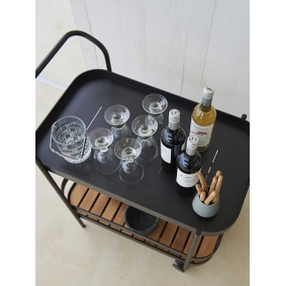 Food Trolley with Teak Wood Top - Roll | Cane-line