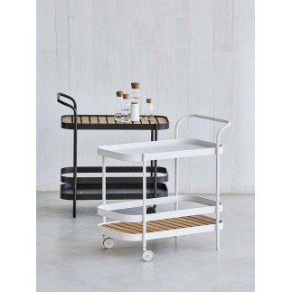 Food Trolley with Teak Wood Top - Roll | Cane-line