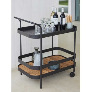 Food Trolley with Teak Wood Top - Roll | Cane-line