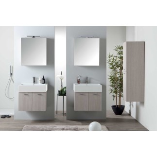 Composition Bathroom with Suspended Cabinet with Two Doors - Volant