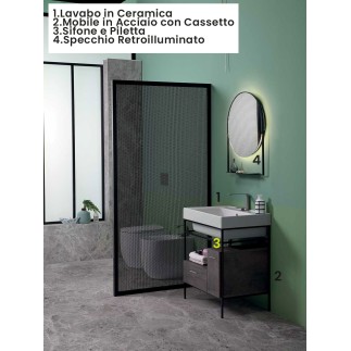 Bathroom Composition with Washbasin and Mirror - Trix 2 | Colavene