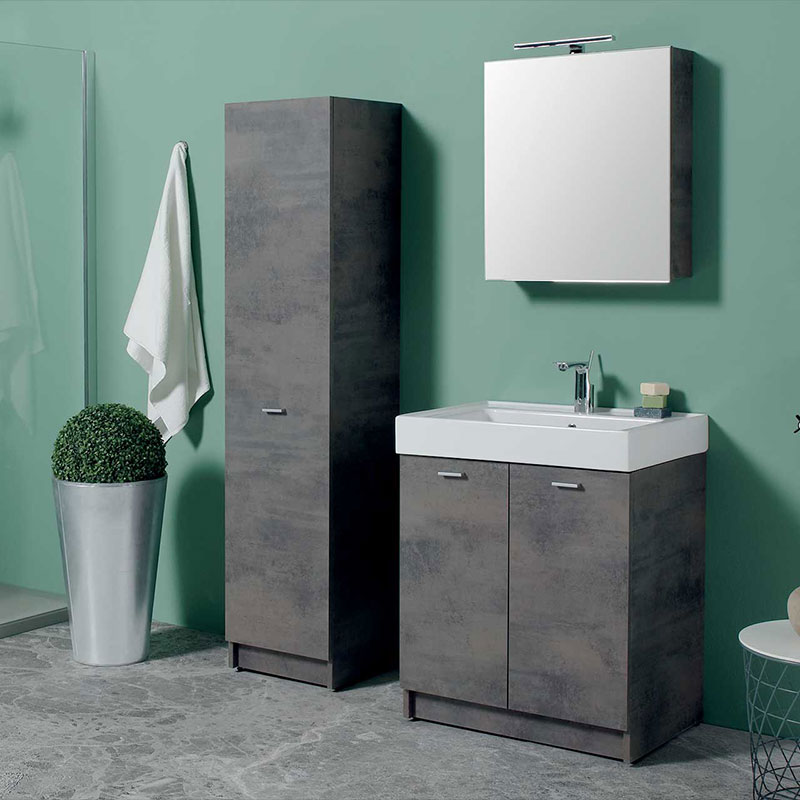 Composizione Bagno con Lavabo in Ceramica - Trix 8 | Colavene