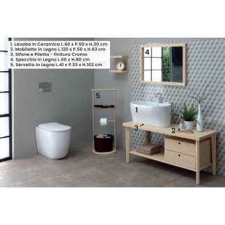 Composizione Bagno con Lavabo in Appoggio - Tino 3