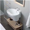 Bathroom / Laundry composition with bench in solid ash - Tino 4