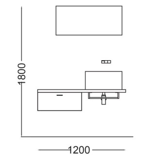 Bathroom Composition with Wall-Mounted Drawer - Wynn 4 | Colavene