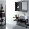 Bathroom composition with wall-mounted cabinet and open unit -