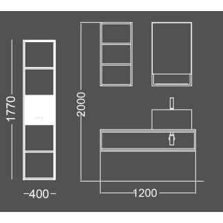 Colavene Bathroom Composition with Wall-Mounted Cabinet - Wynn 6