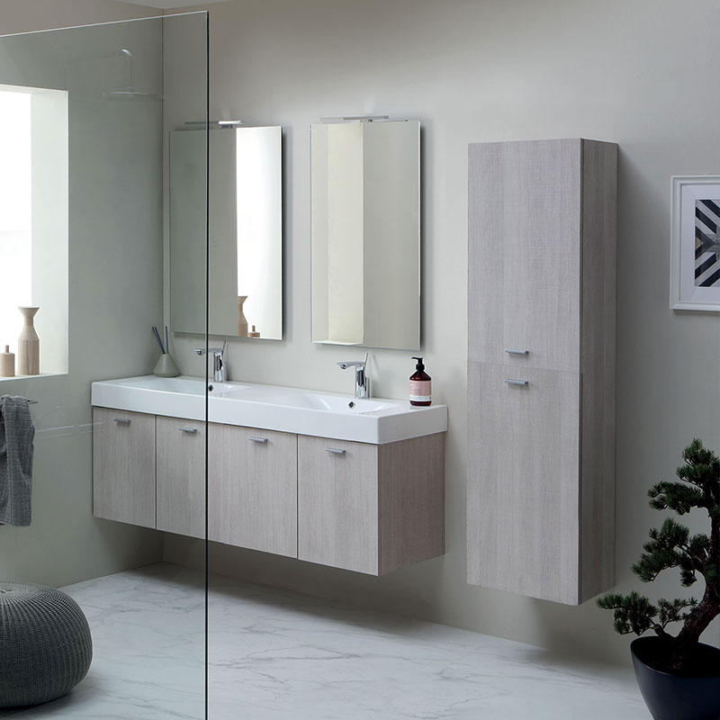 Bathroom Composition with Double Suspended Washbasin - Cento 8 | Colavene