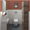 Bathroom composition with small sink and wall-mounted cabinets