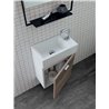 Bathroom composition with small sink and wall-mounted cabinets