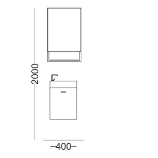 Composition Mini Washbasin Bathroom with Suspended Furniture - Mini 3 | Colavene