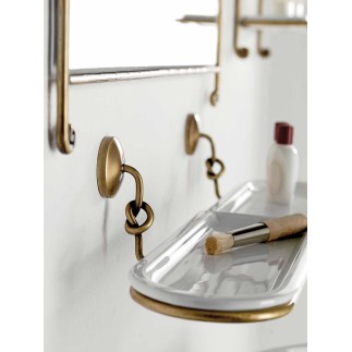 Ceramic and Brass Bathroom Shelf - Retrò