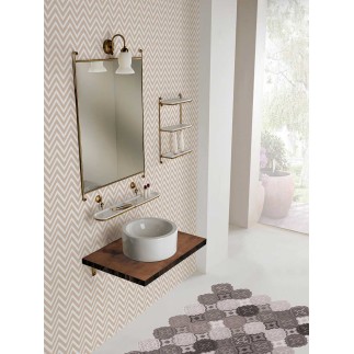 Mensola Bagno in Ceramica e Ottone - Retrò | Capannoli