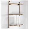 Wall shelves unit ceramic and brass - Retrò