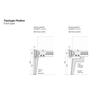 Letto testiera imbottita e legno - Aliante 2.0 - ISA Project