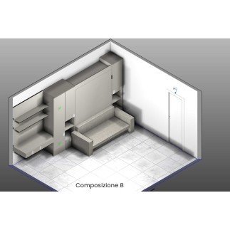 Parete Componibile con Mobile Tv e Letto - Amalfi | IsaProject