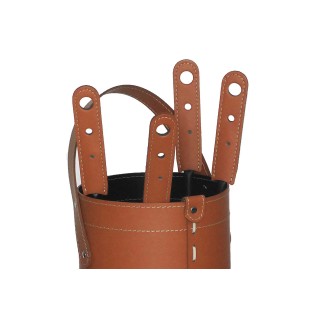 Basket Fireplace in Leather with Fire Tool Set - Ciary | Limac Design